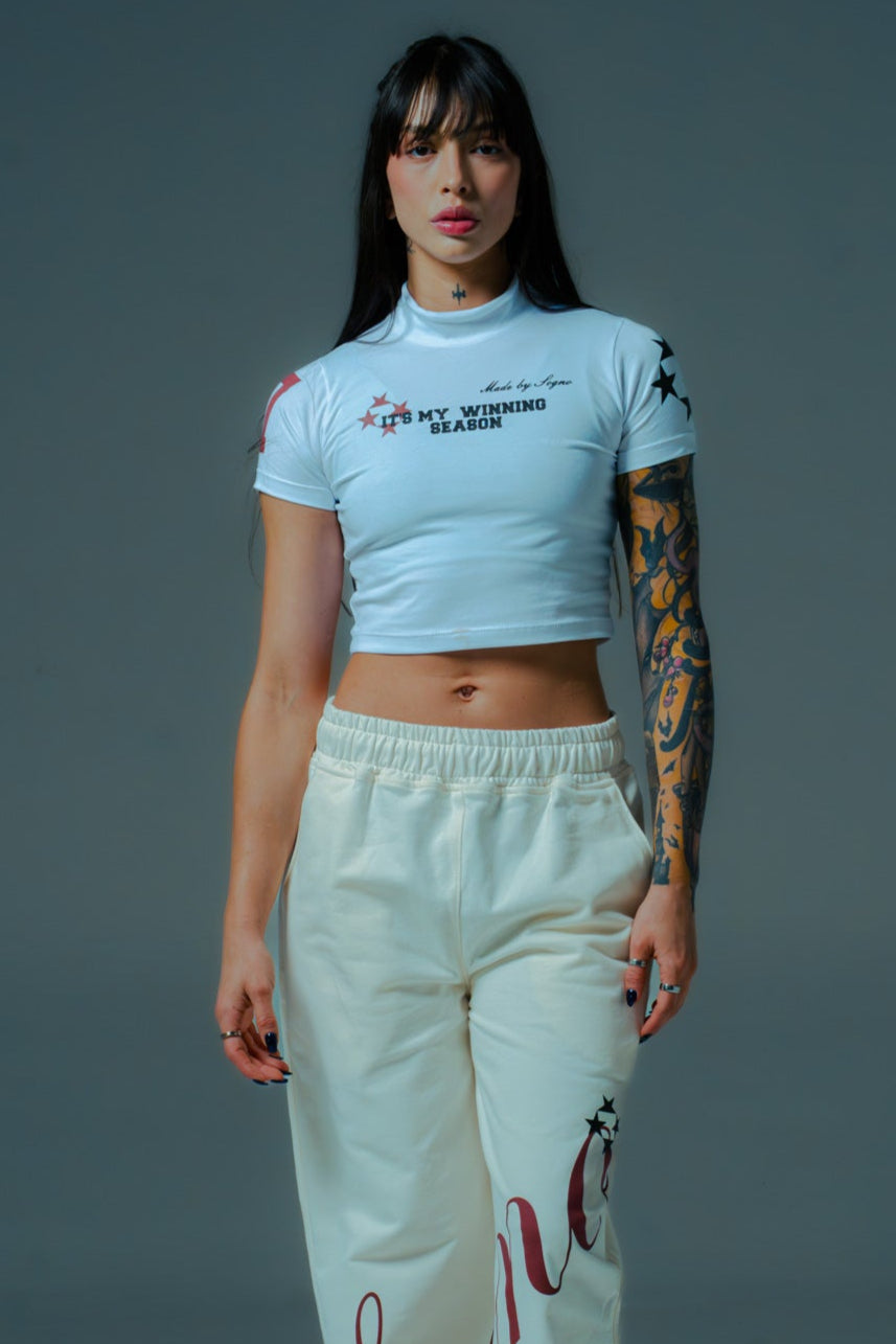 CropTop Born To Create-Blanco