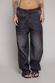 Baggy Remainder Dama Stone-Negro