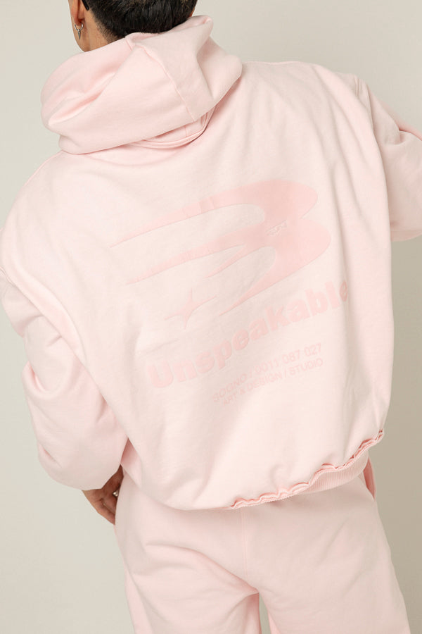 Hoodie Oversized Puff Unspeakable-Rosa
