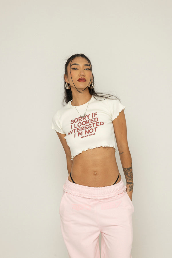 Cropped Unspeakable T-Shirt Canalé - Beige