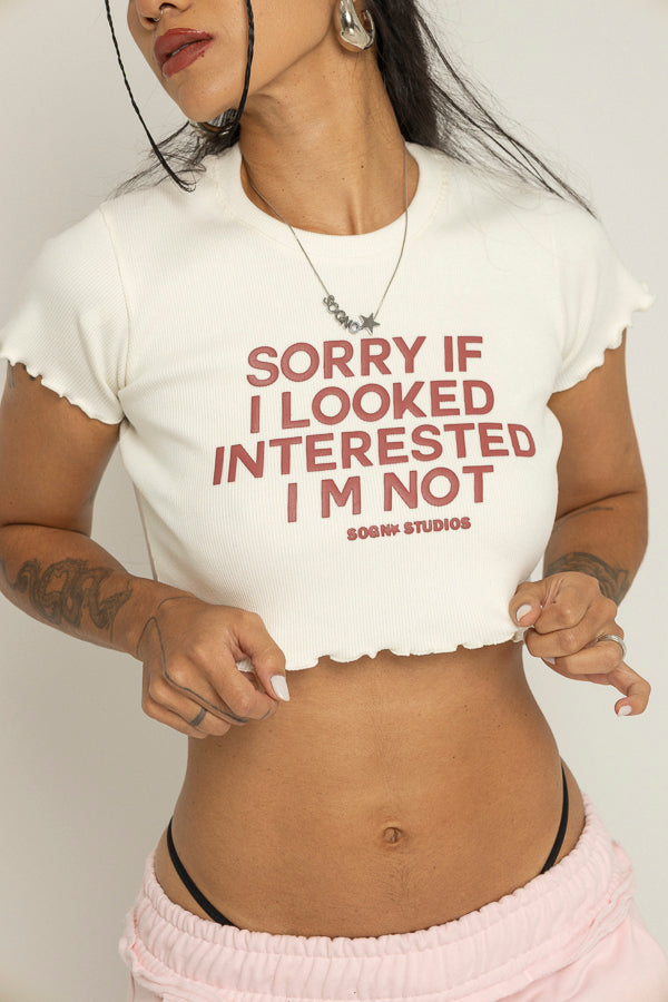 Cropped Unspeakable T-Shirt Canalé - Beige