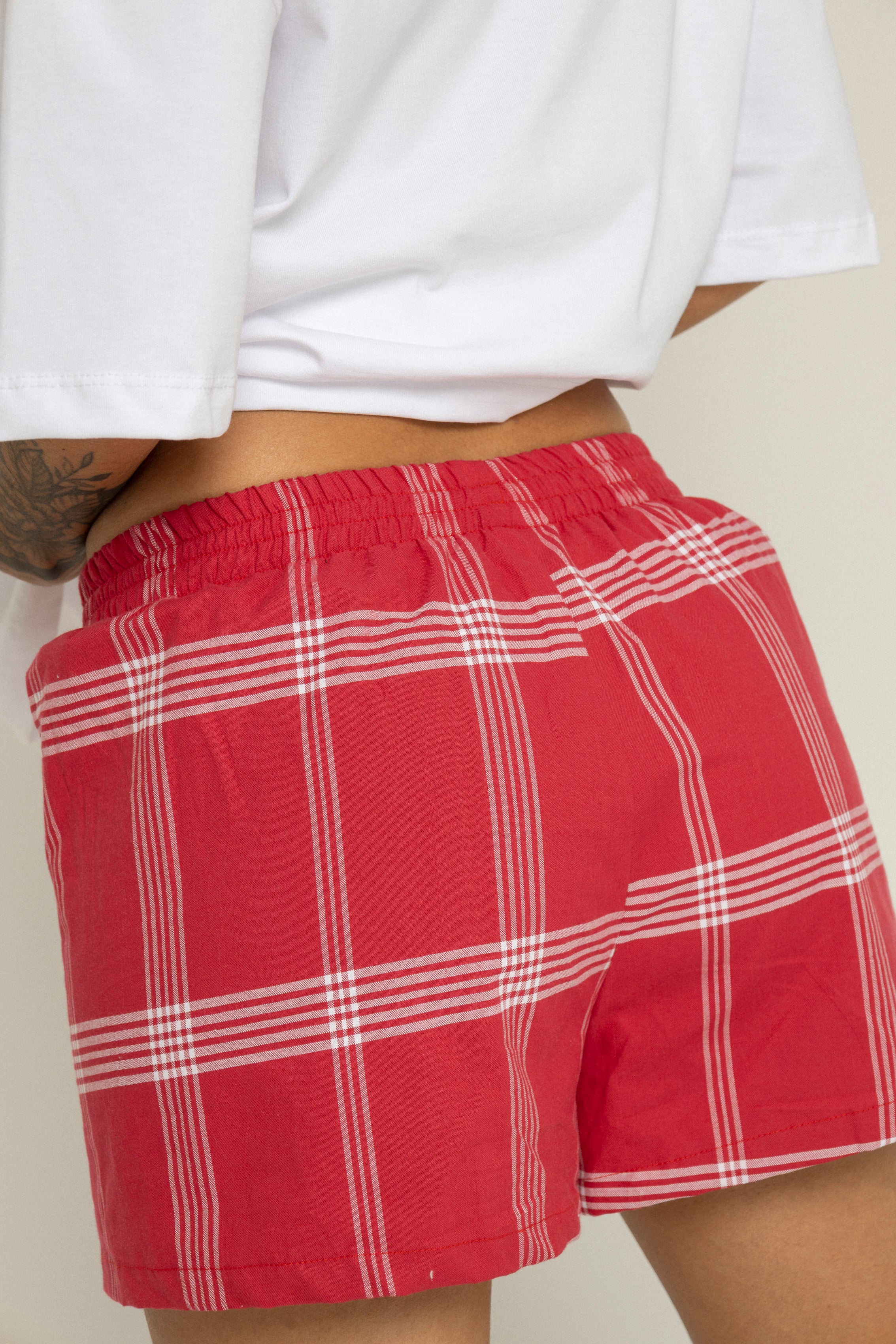 Boxer Unisex Cuadros-Rojo