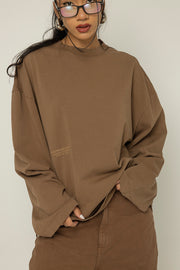 Buzo Dama Unspeakable Long Sleeve-Marrón