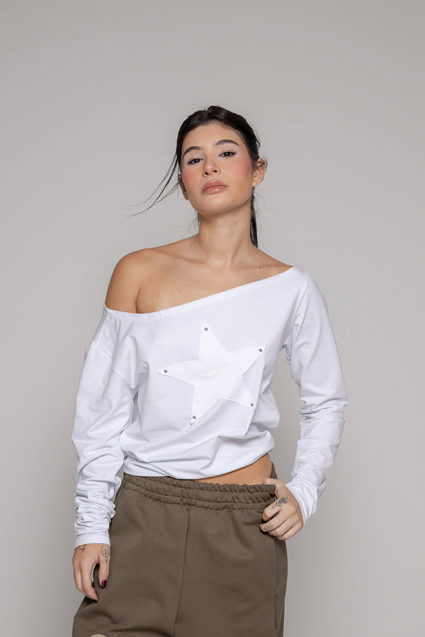 Buzo Remainder Drapeado-Blanco