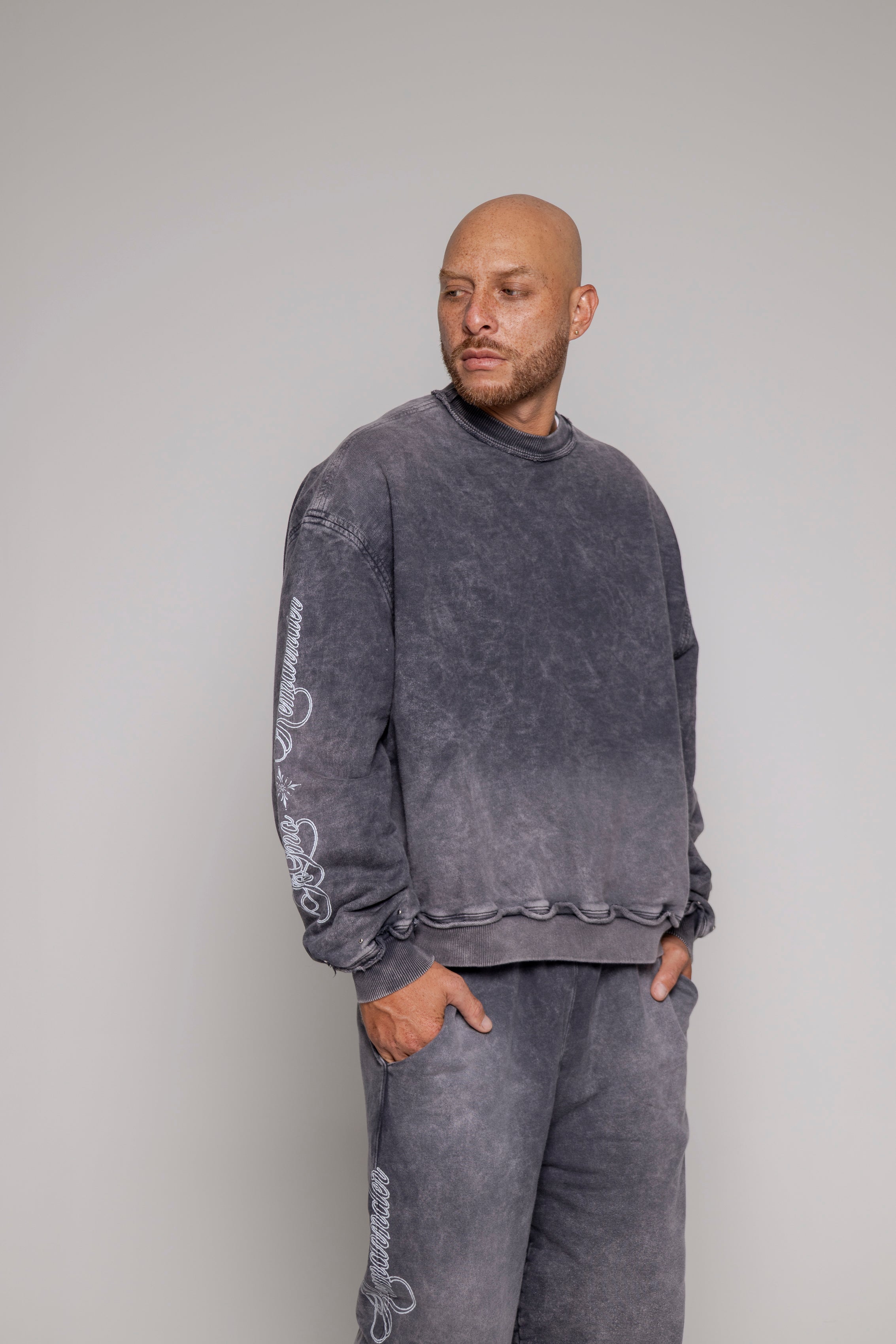 Hoodie Oversized  Remainder Stone-Gris