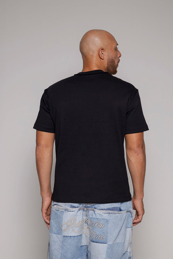 Camiseta Remainder Rib-Negra