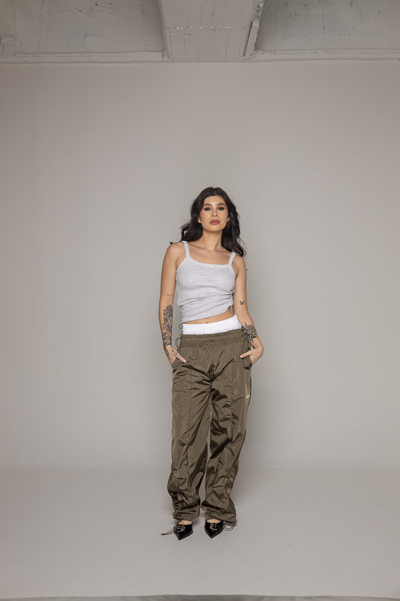 Top The Art Long Con Peto-Gris