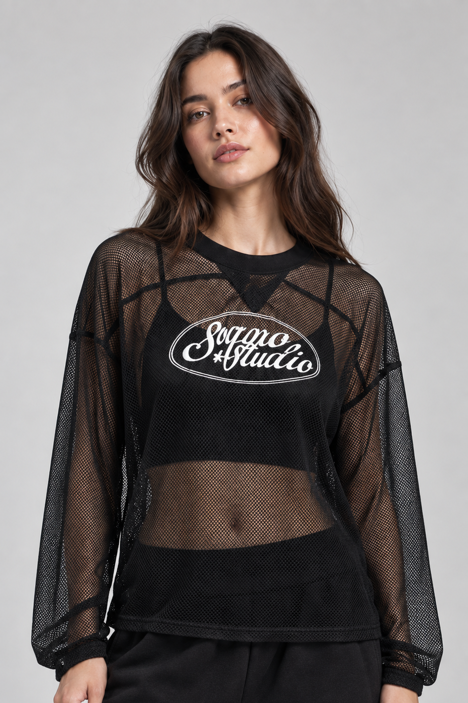 Buzo Malla Dama Sogno/Studio Boxy- Negro