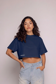 CropTop Basic Motion-Navy