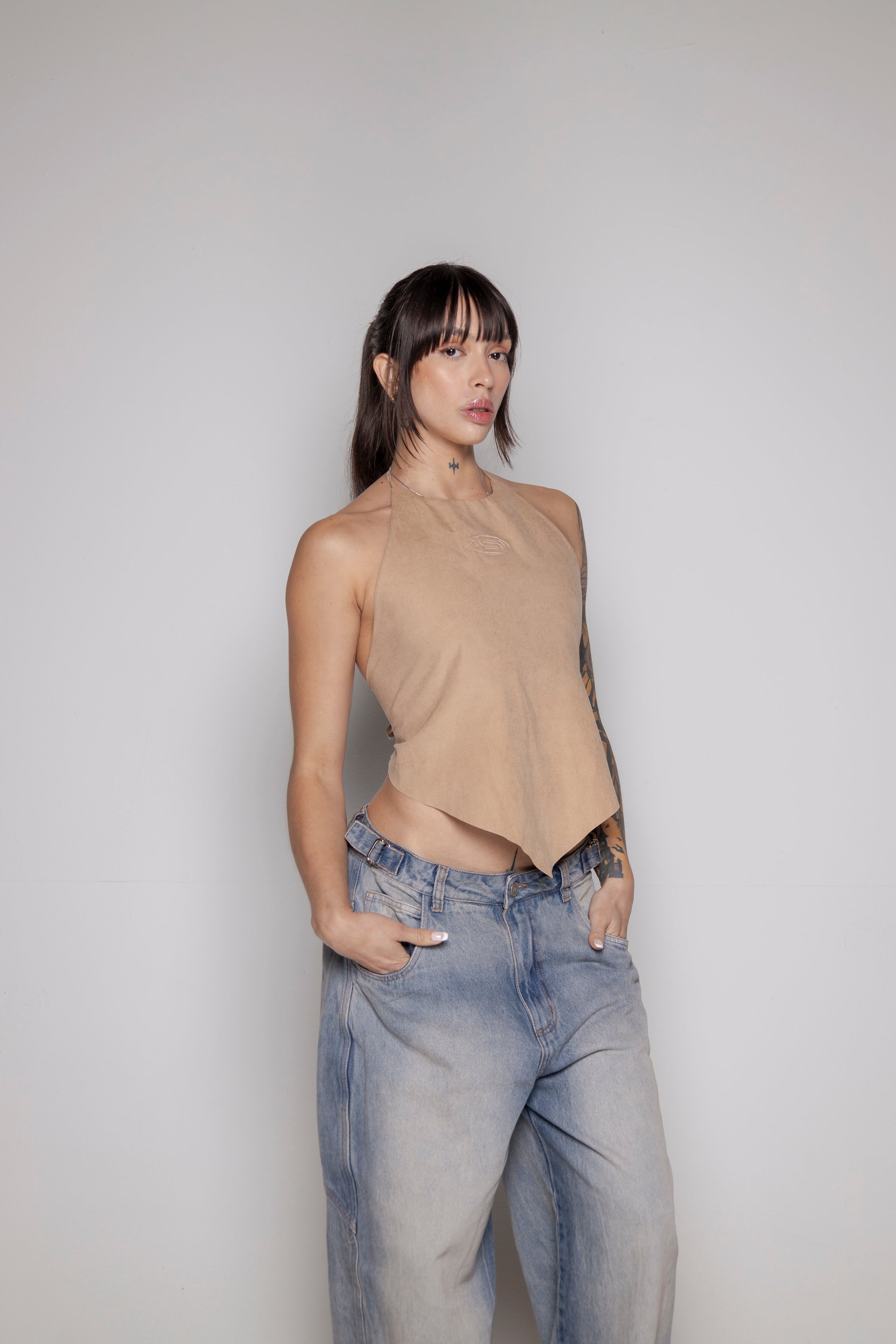 Top Courage Tipo Pañoleta-Beige