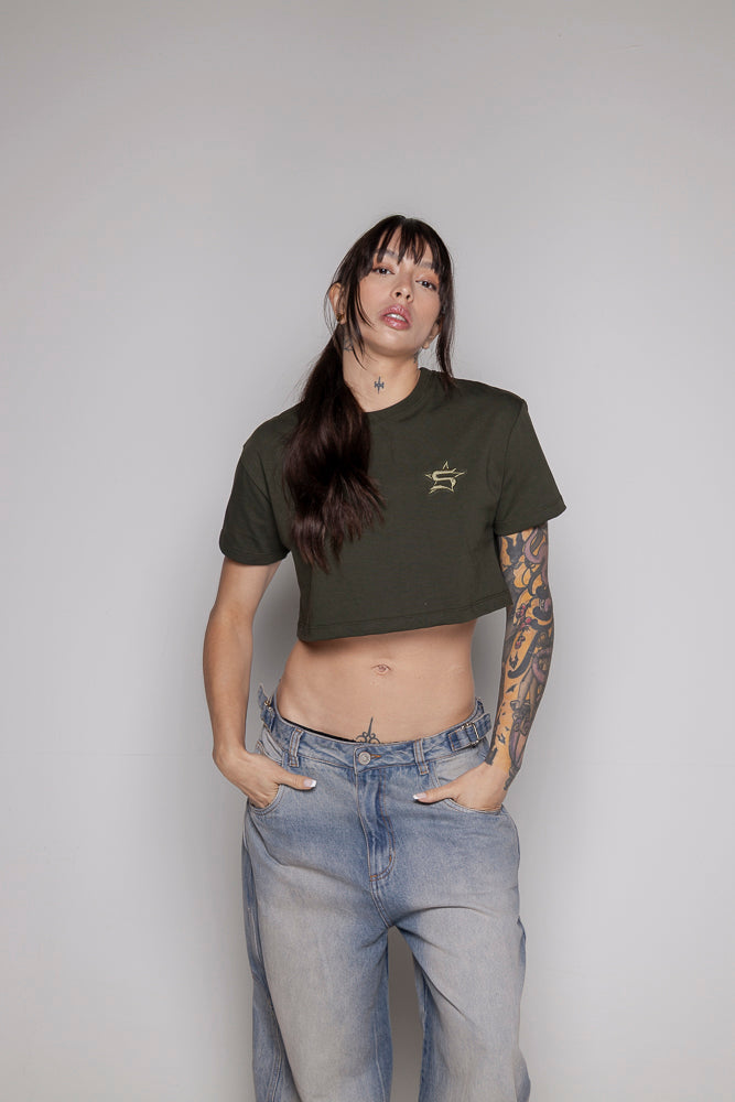 Crop-Top Basic Courage-Militar