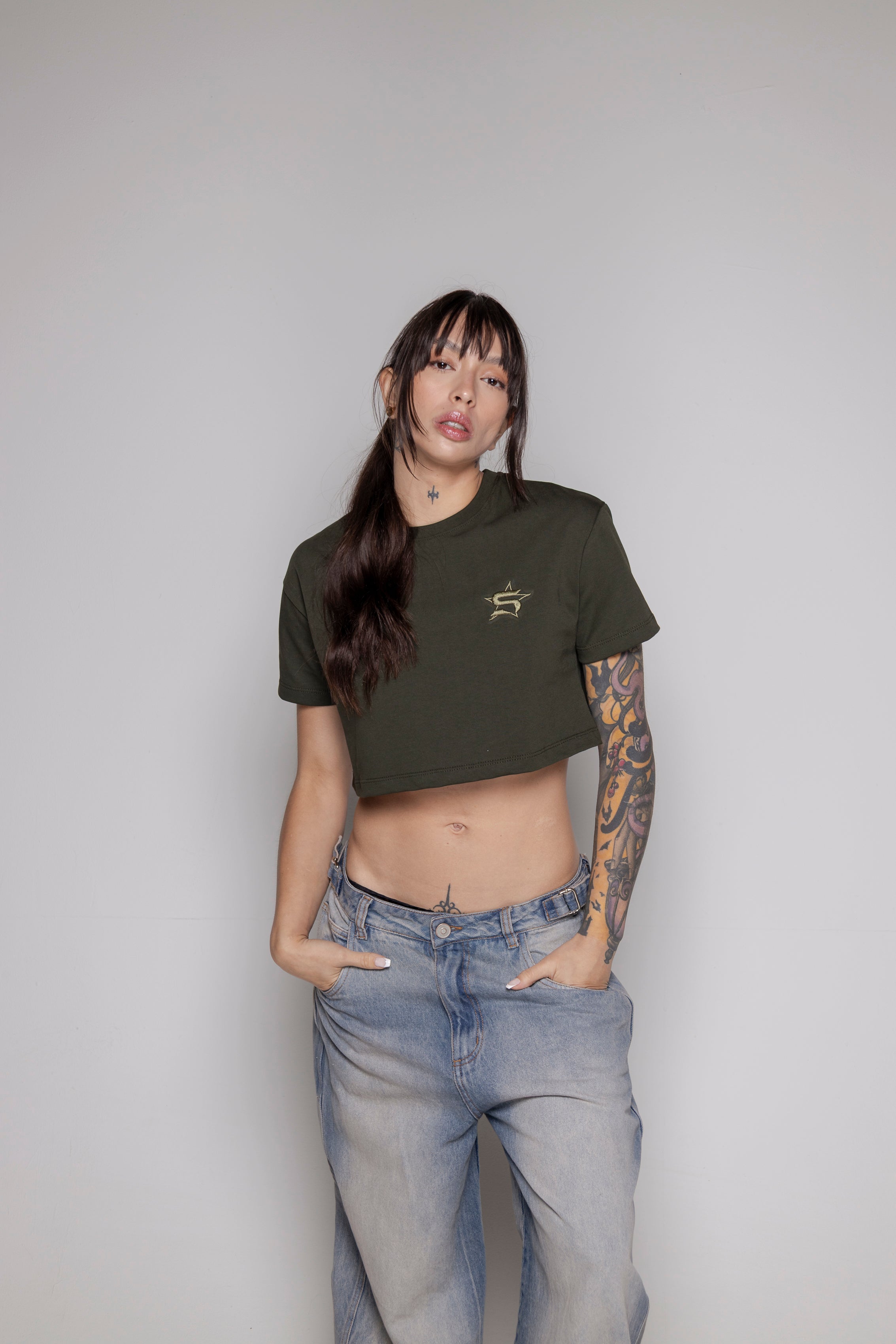Crop-Top Basic Courage-Militar