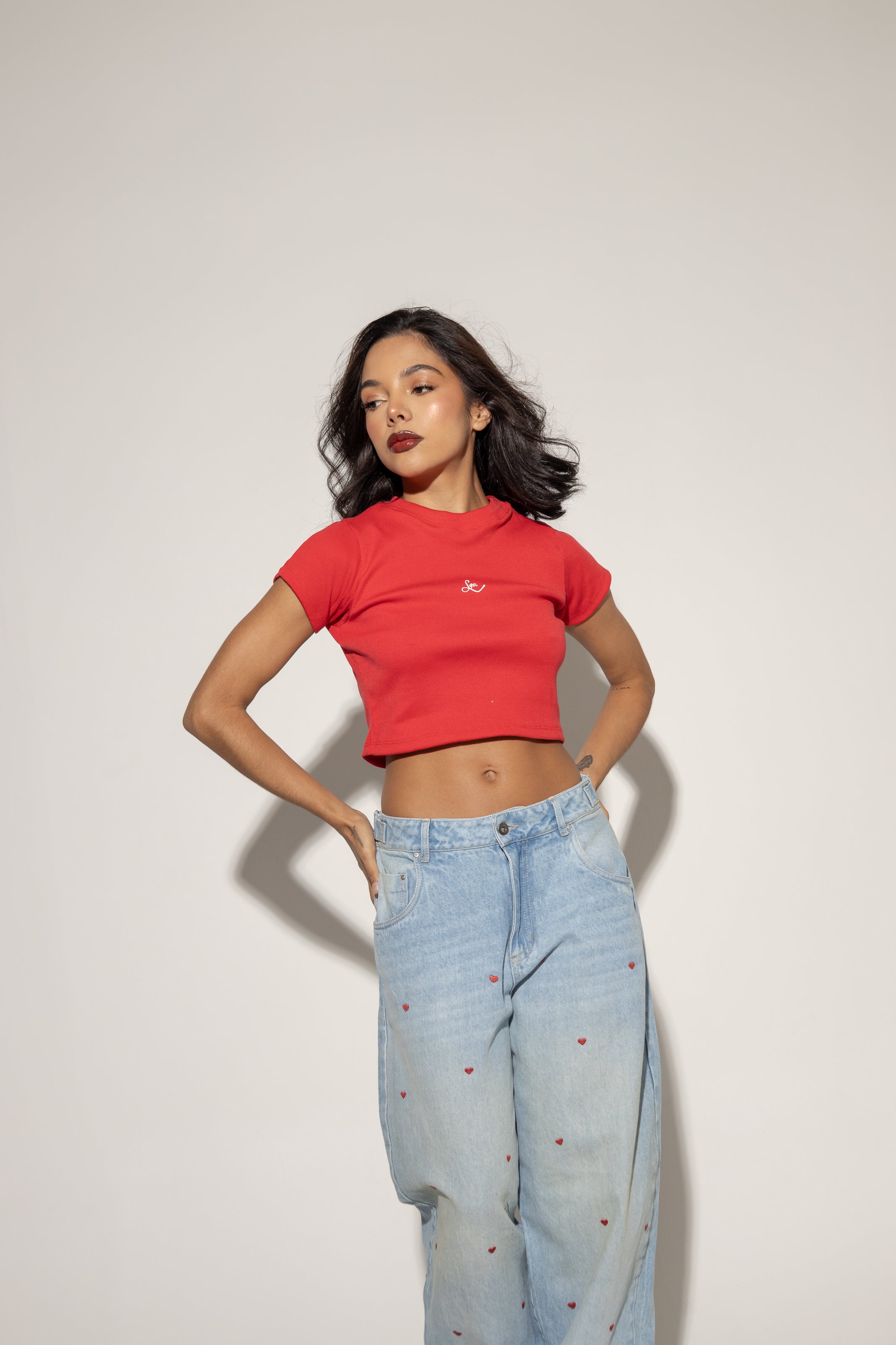 Crop Top Rib Redemption Slimm-Roja