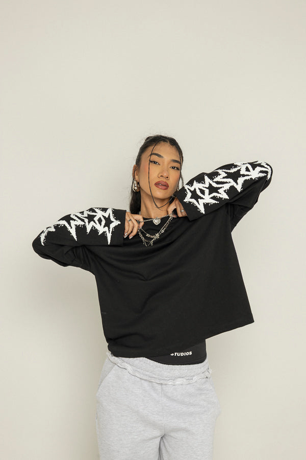 Buzo Dama Unspeakable Long Two Sleeve-Negro
