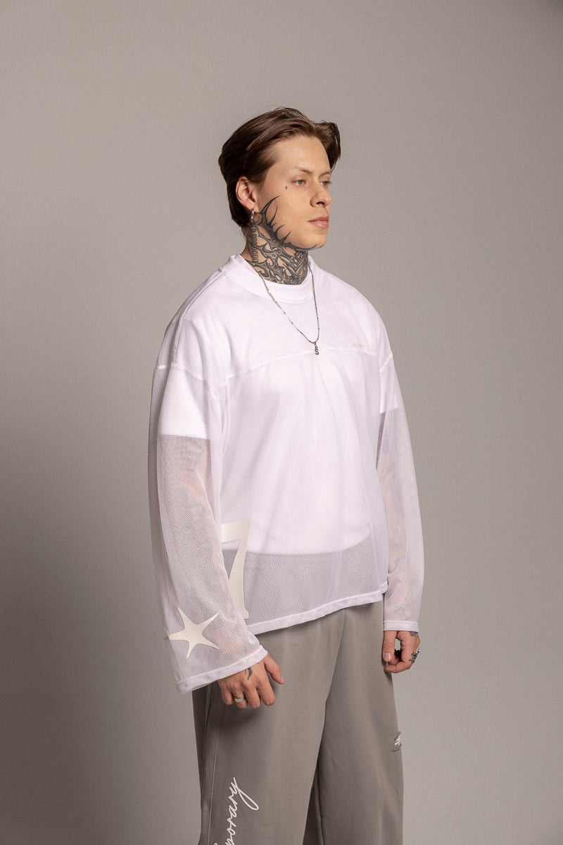 Buzo Malla Affirmation Boxy- Blanco
