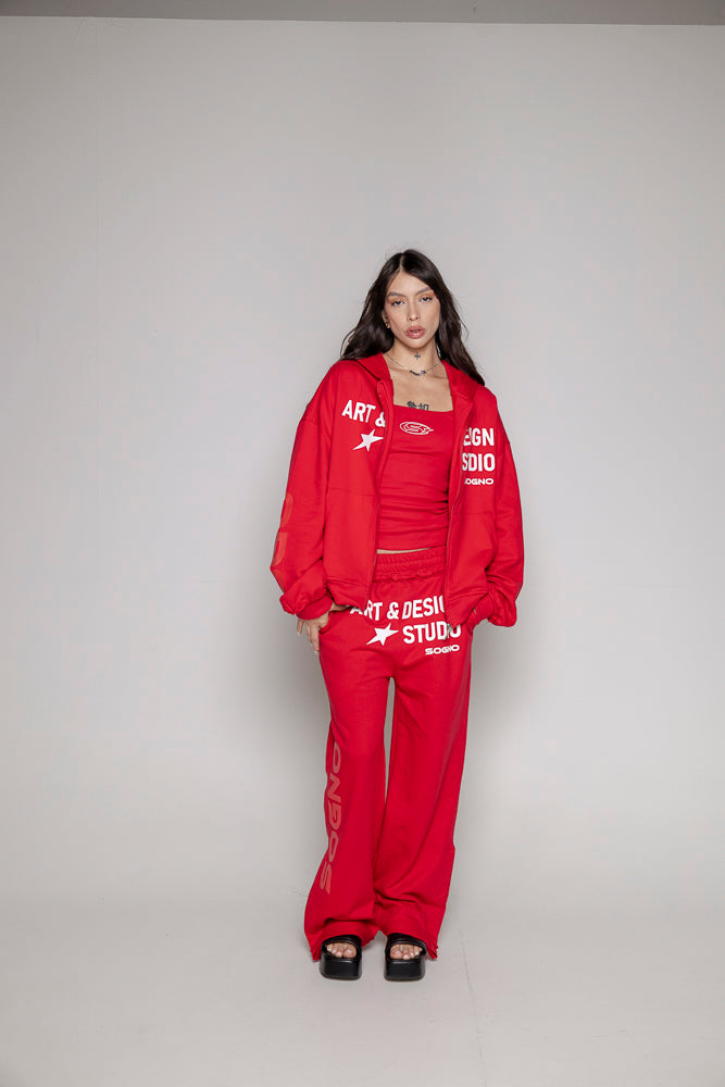 Hoodie Courage Dama Sgo-Rojo