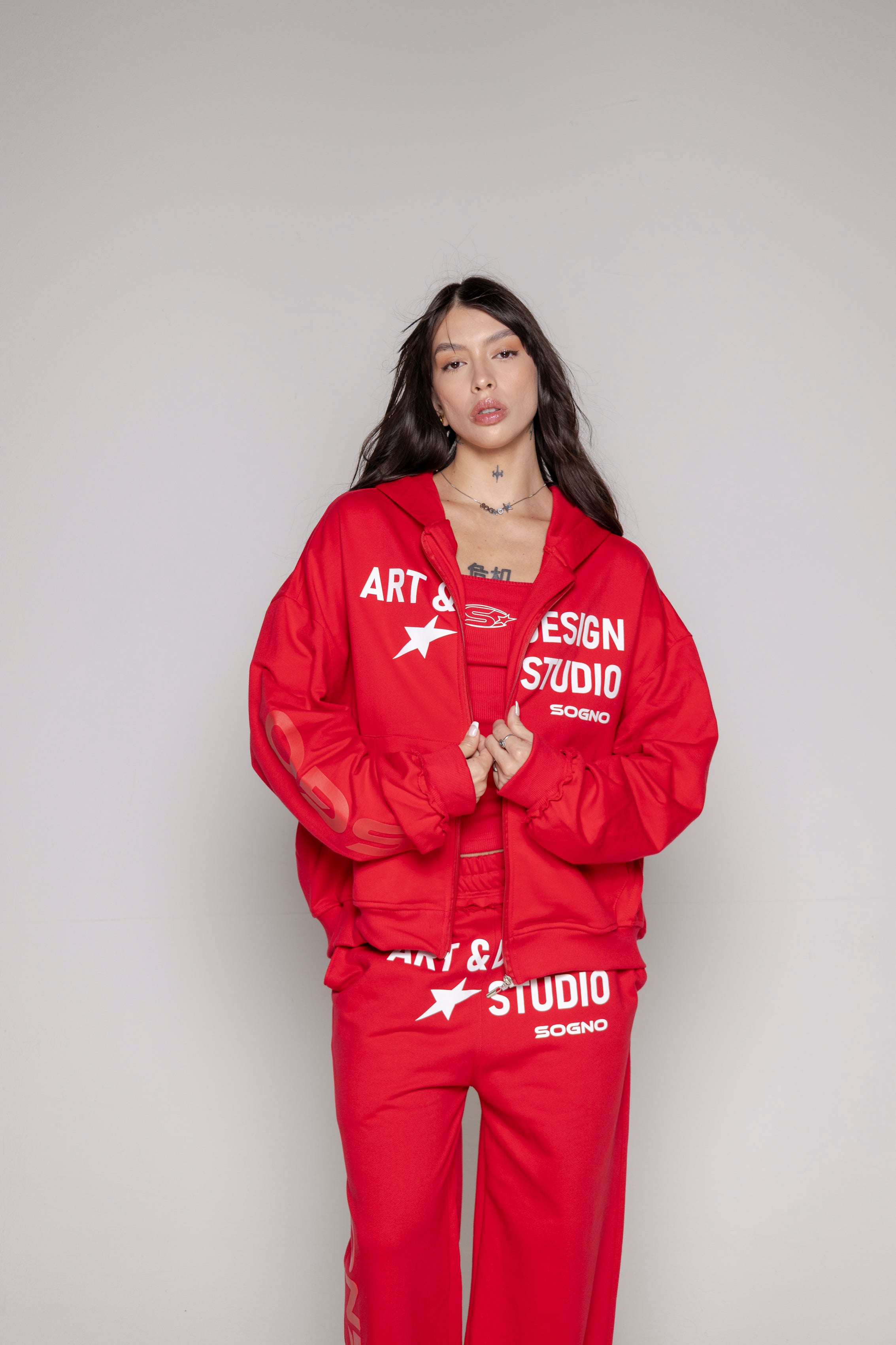 Hoodie Courage Dama Sgo-Rojo