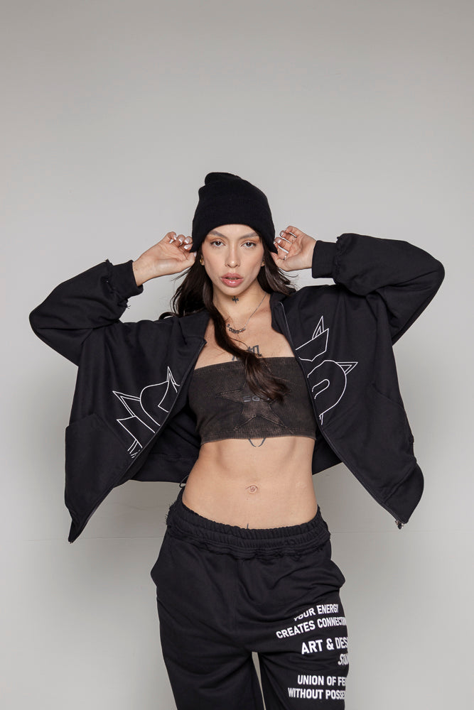 Hoodie Courage Dama Energy-Negro