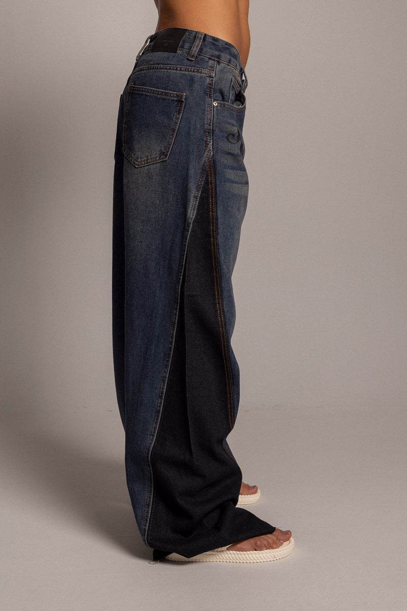 Jean Bicolor Affirmation Wide Leg