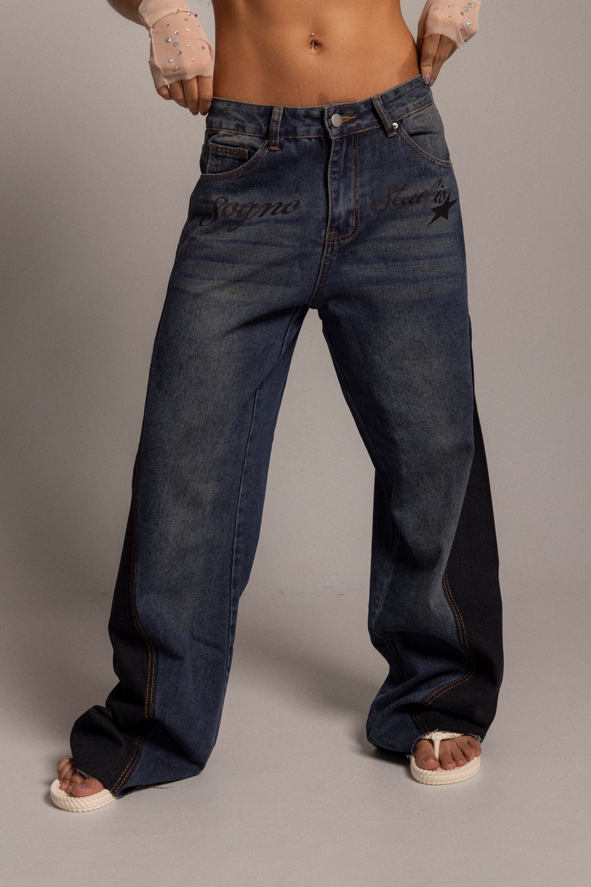 Jean Bicolor Affirmation Wide Leg