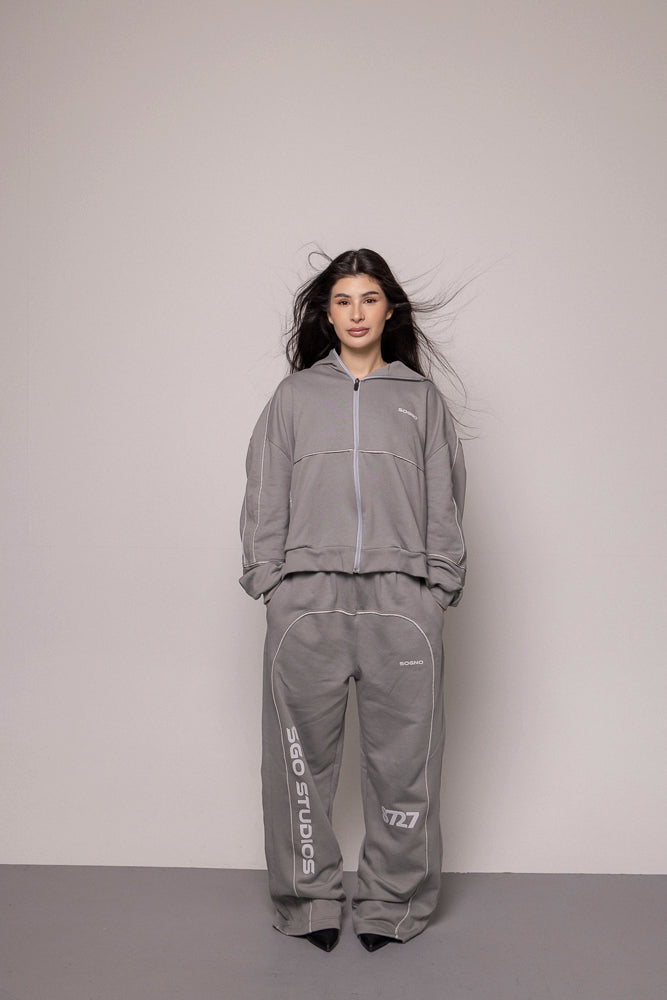 SET HOODIE Y SUDADERA DAMA-GRIS