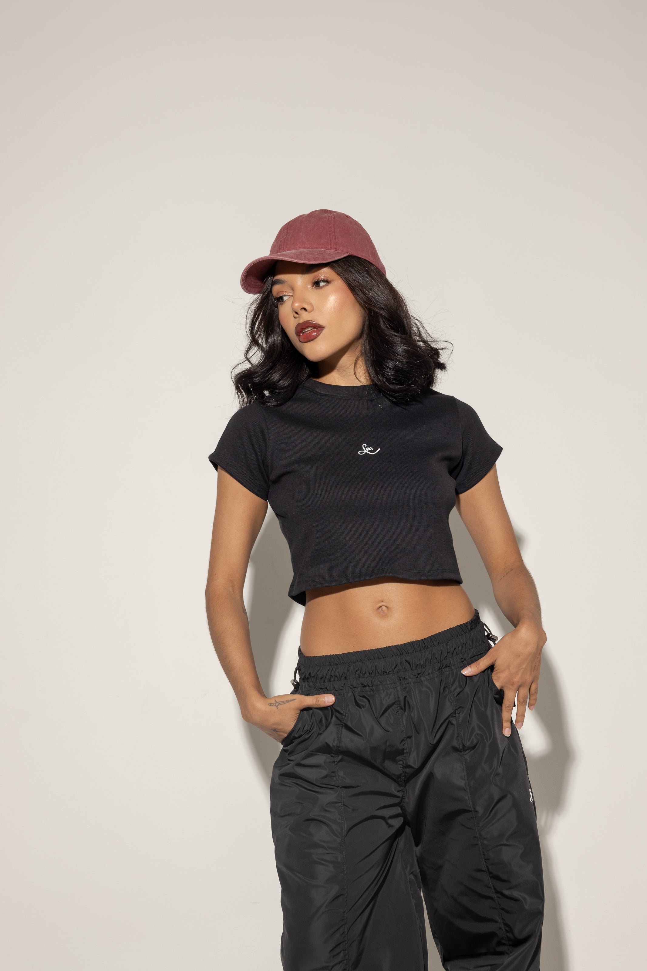 Crop Top Rib Redemption Slimm-Negro