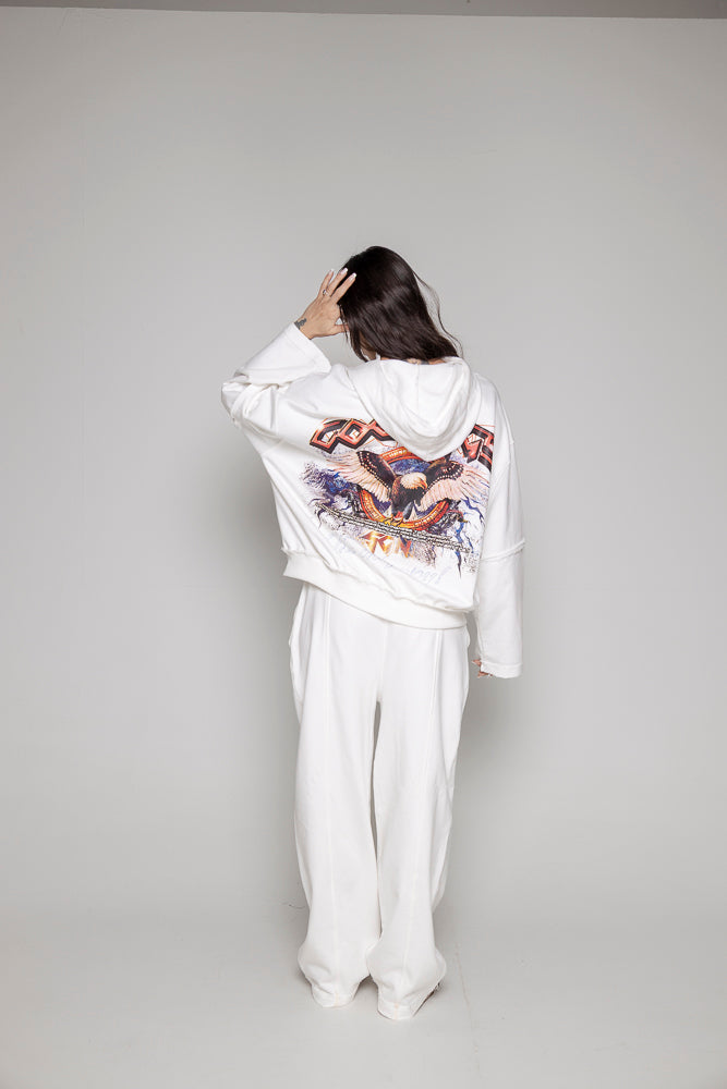 Hoodie Courage Dama Aguila-Beige