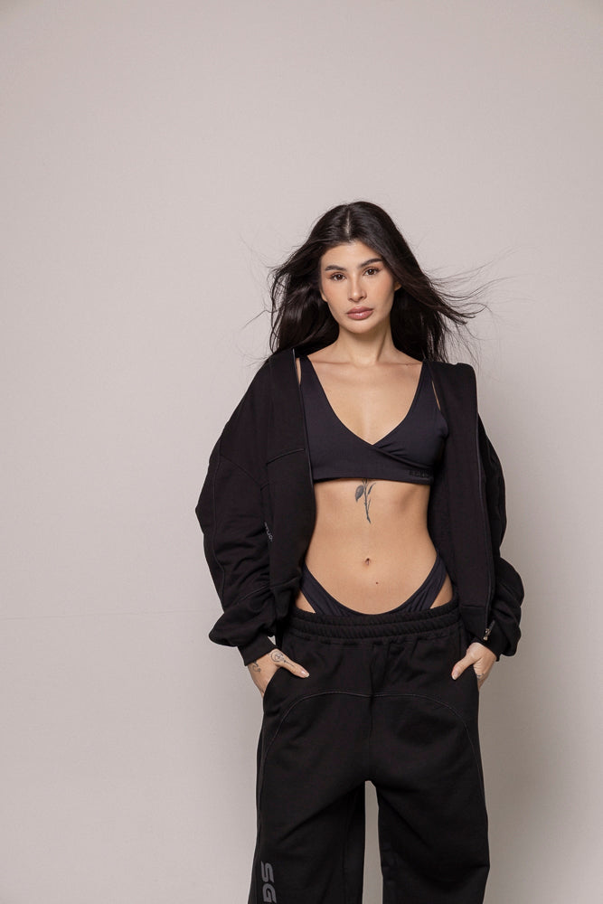 Hoodie 87/27 Sgo Dama-Negro