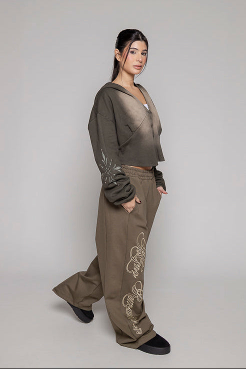 Hoodie Dama Remainder Corte V-Verde