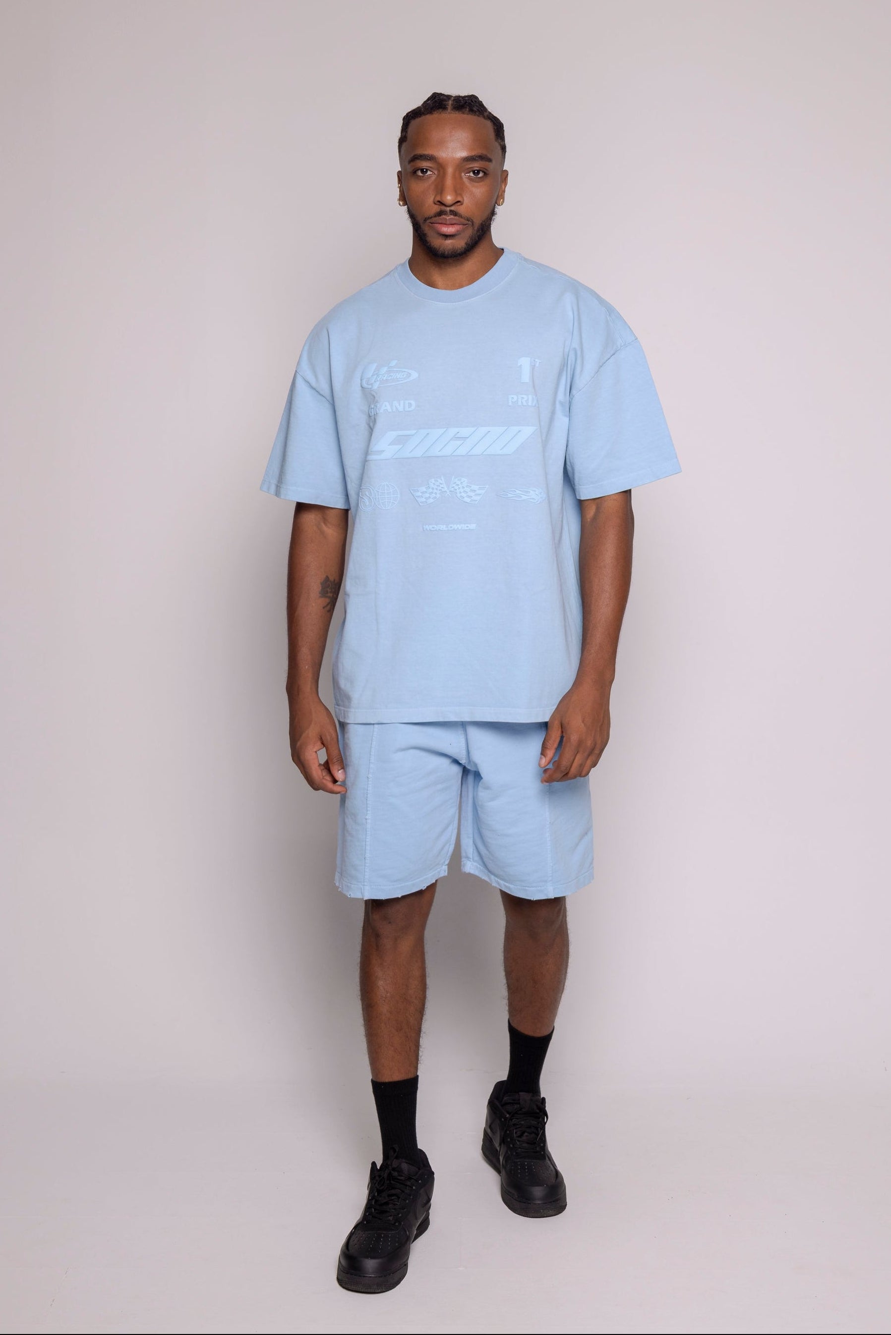 Set Oversized y Bermuda-Azul