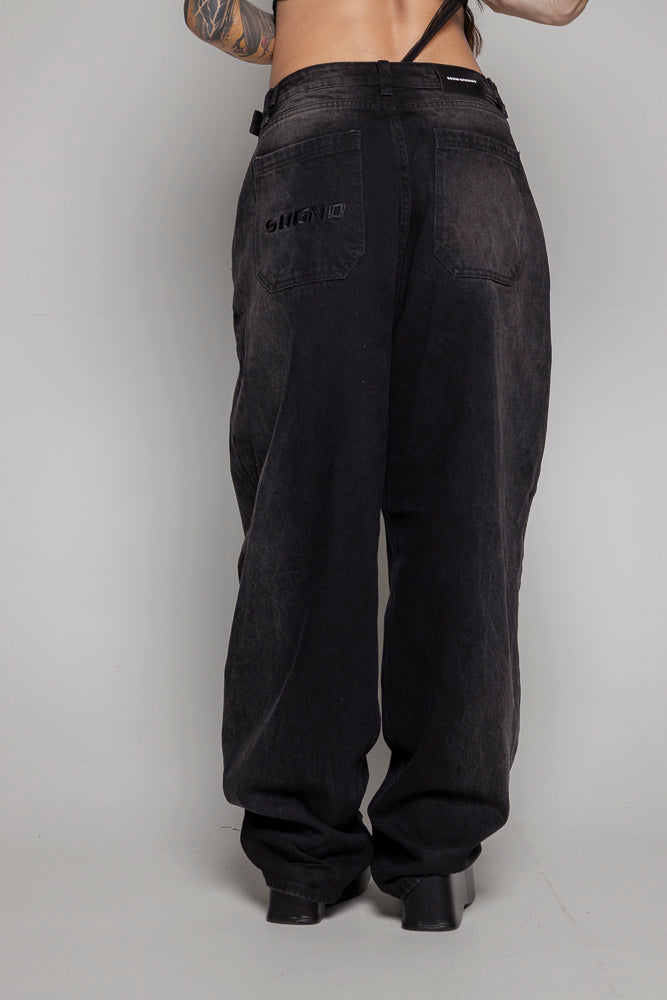 Baggy Courage Dama Negro Taches