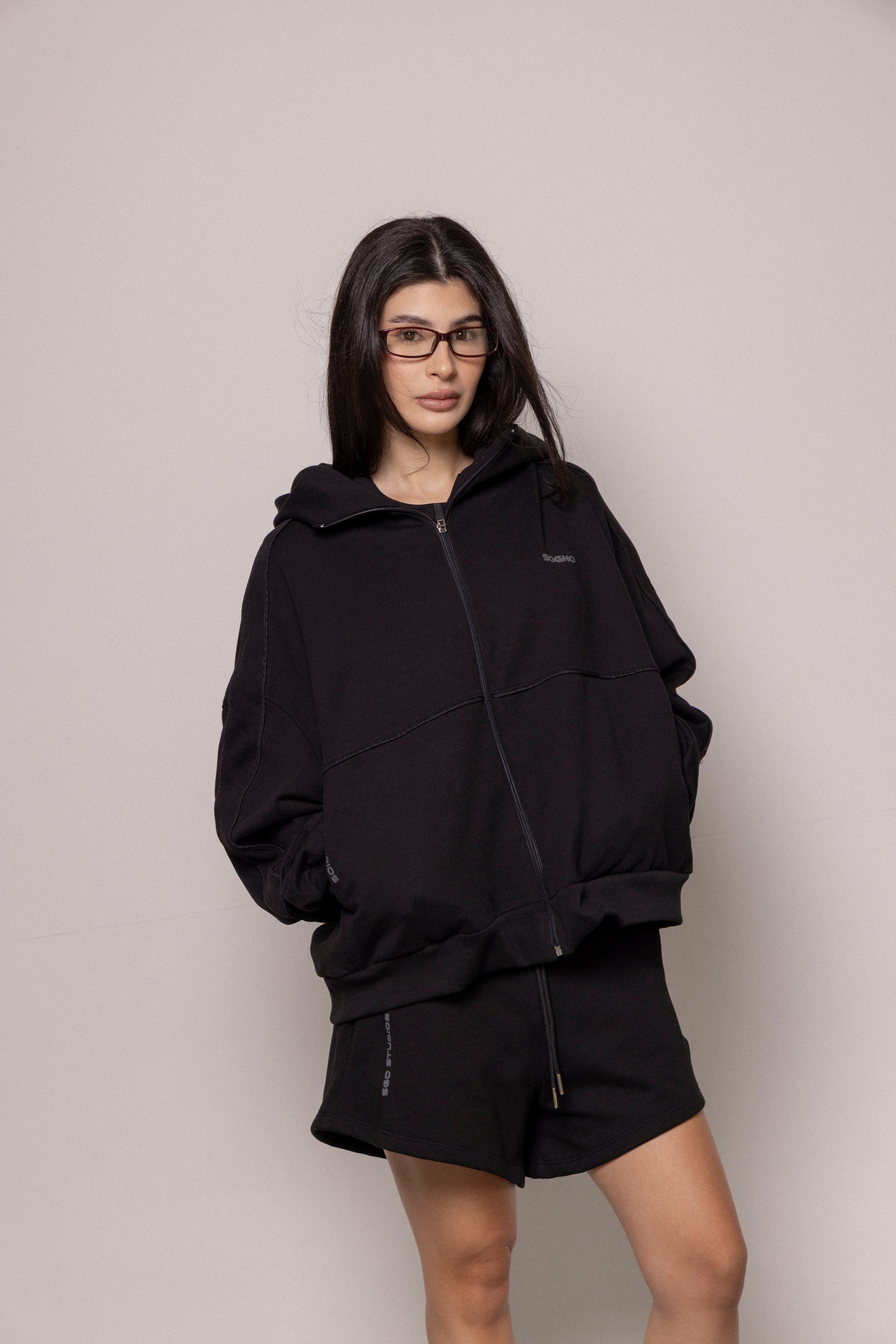 Hoodie 87/27 Sgo Dama-Negro