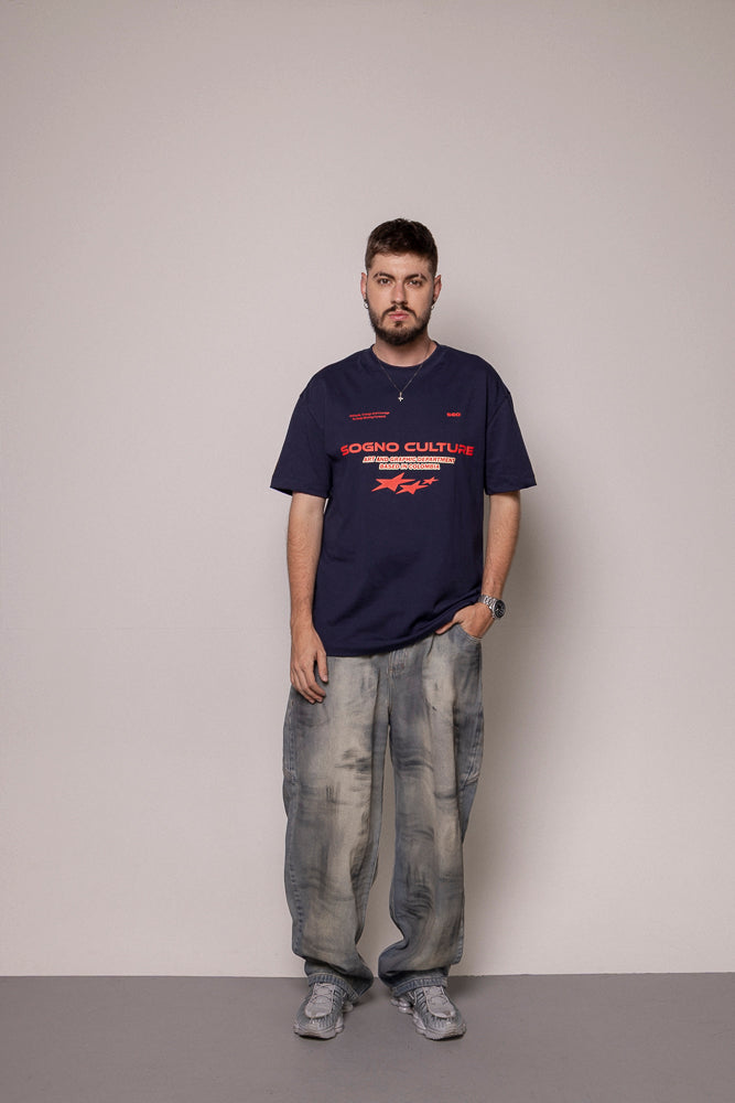 Camiseta Regular Culture-Azul
