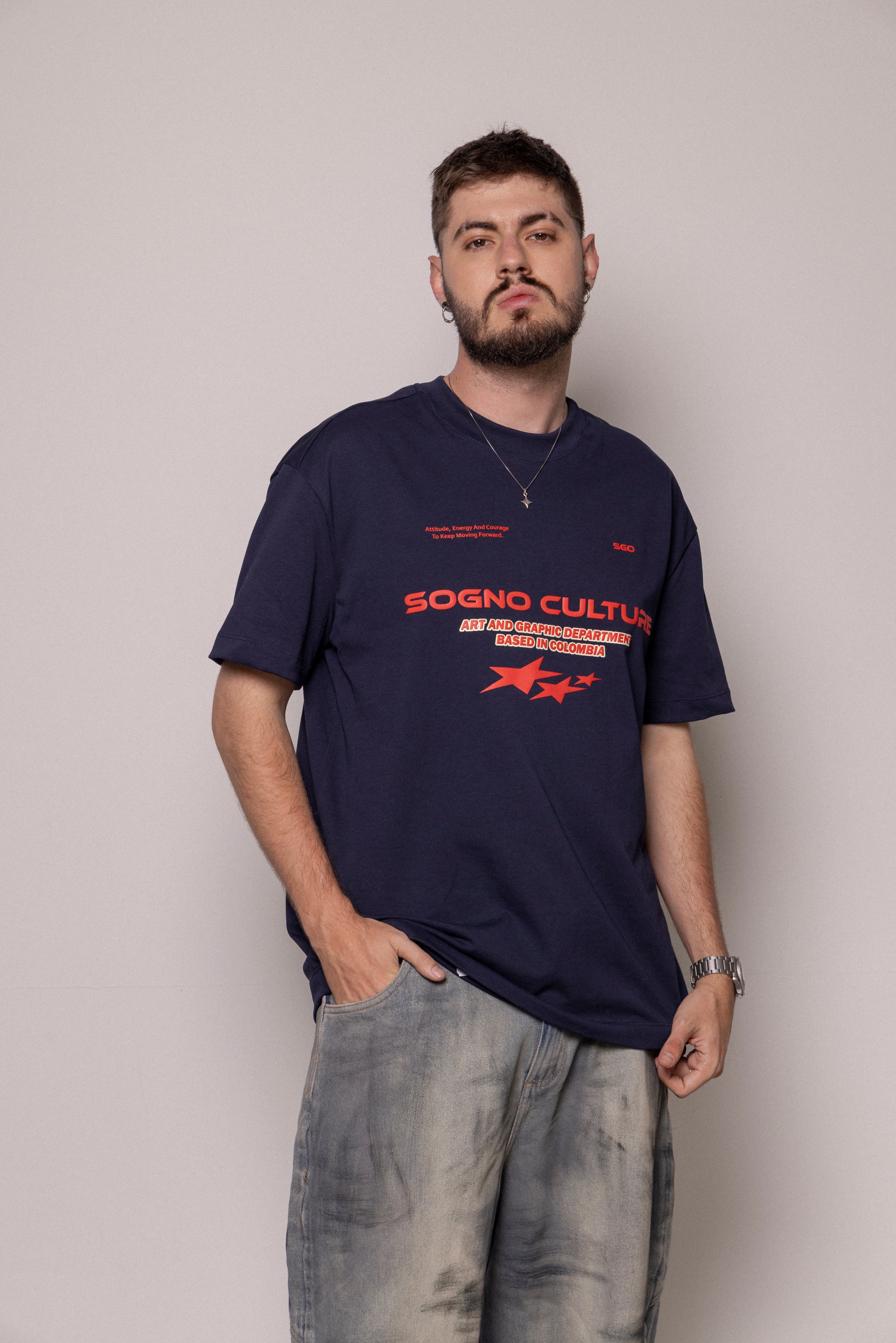 Camiseta Regular Culture-Azul