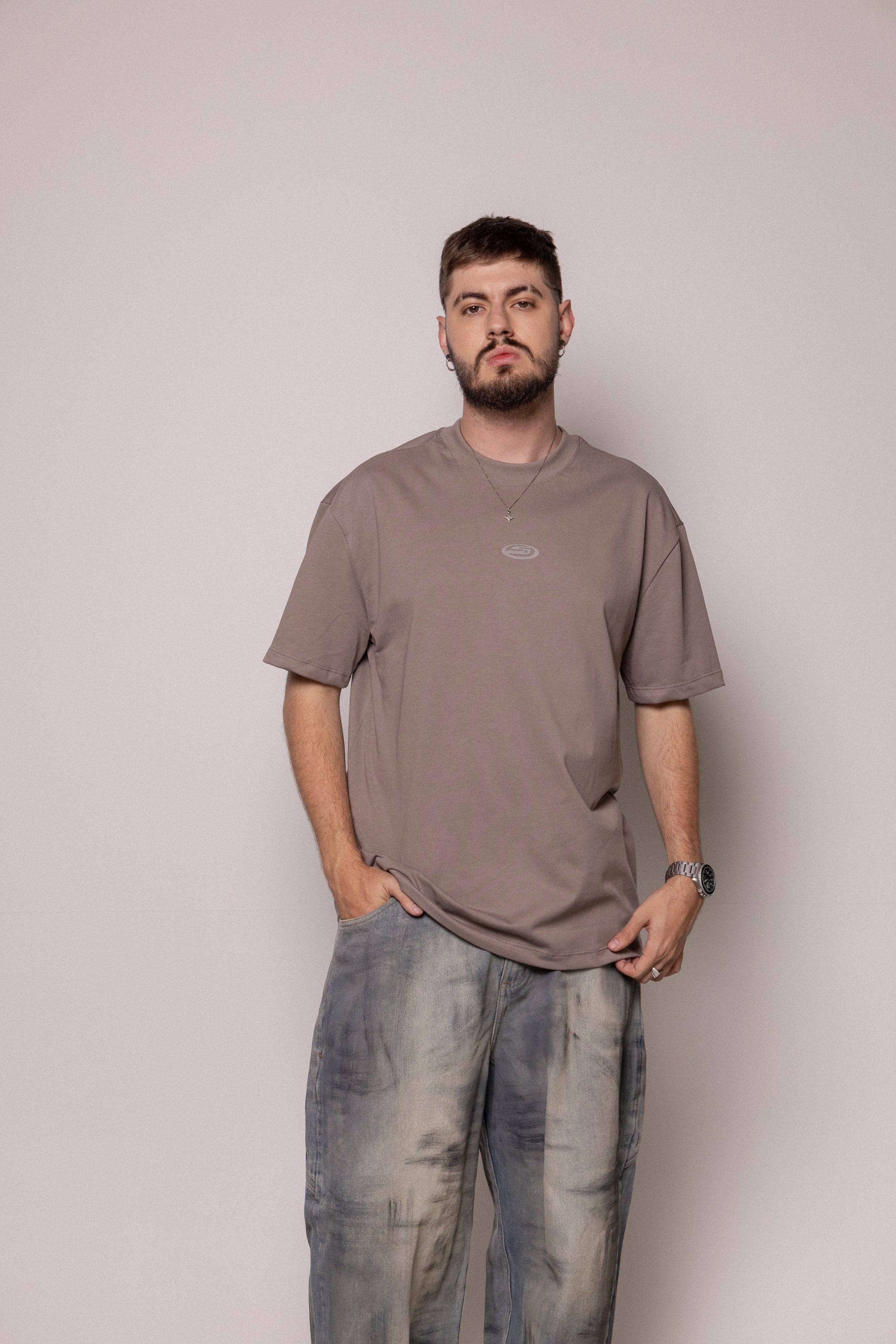 Camiseta Basica Sogno-Gris