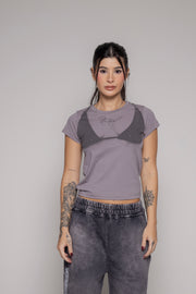 Crop T-Shirt boobs Unspeakable-Gris