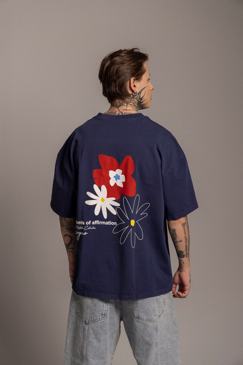 Oversized Flor Affirmation-Azul