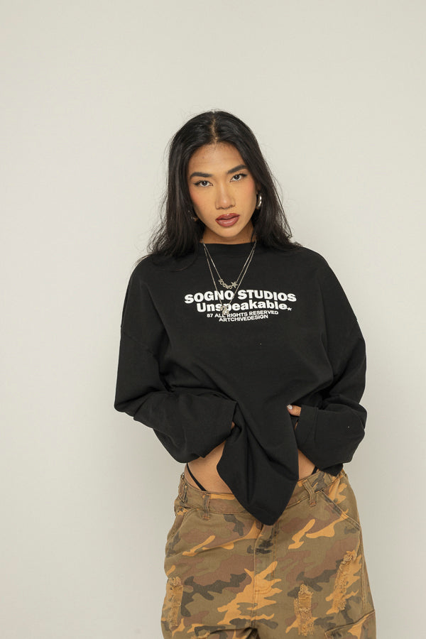 Buzo Dama Unspeakable Dark Long Sleeve-Negro