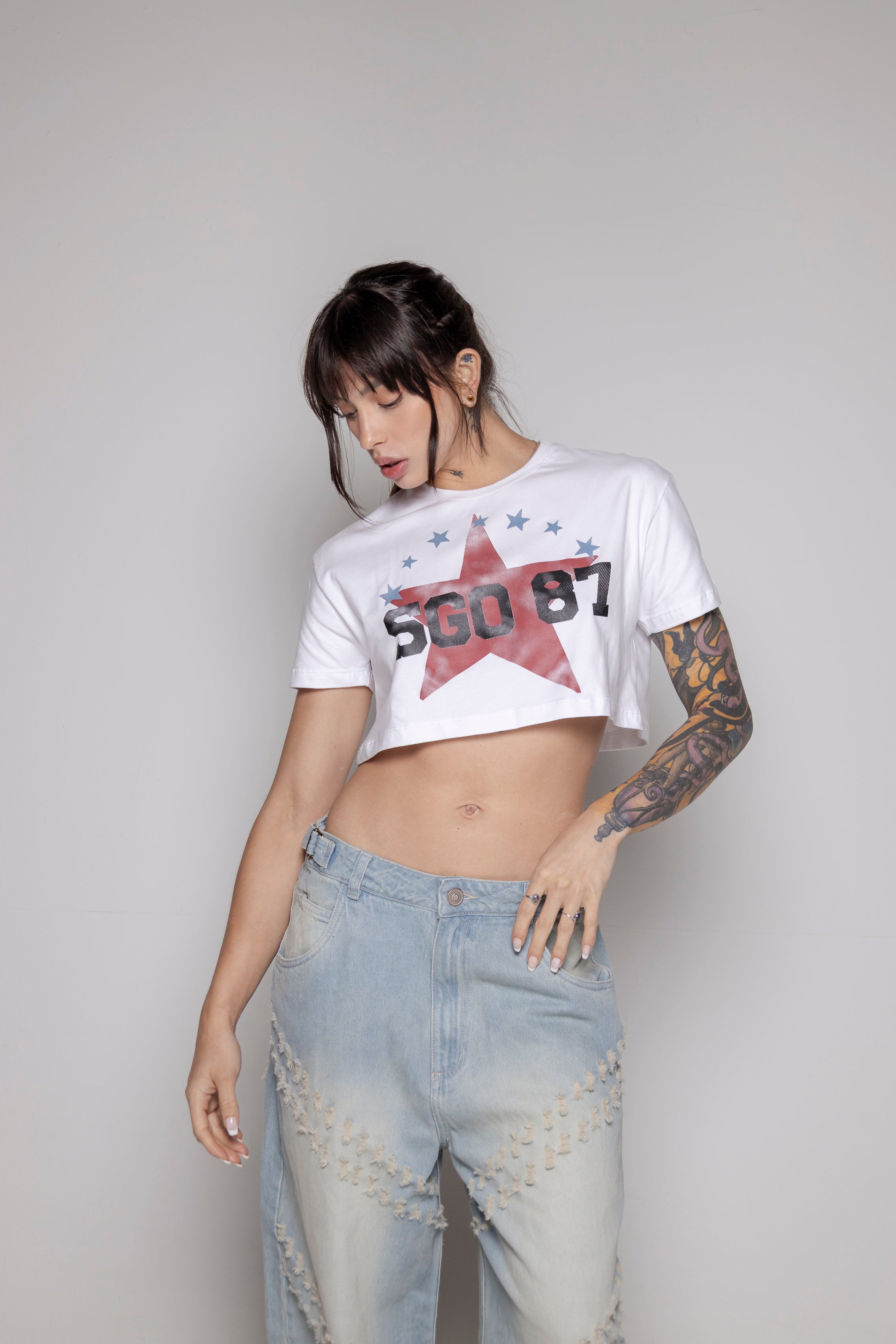 Crop-Top Courage Estrella-Blanco