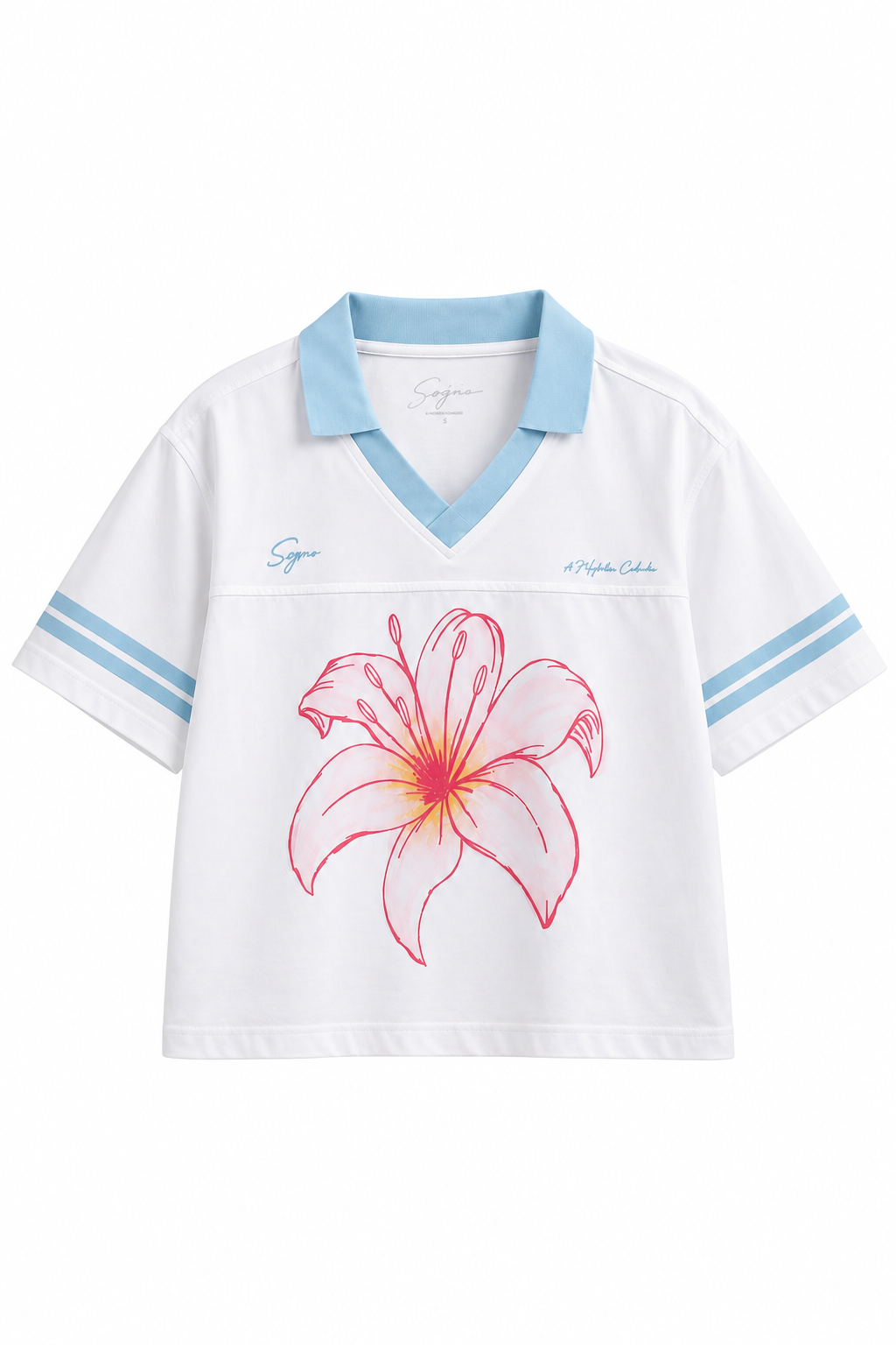 Camiseta Boxy Flor-Blanca