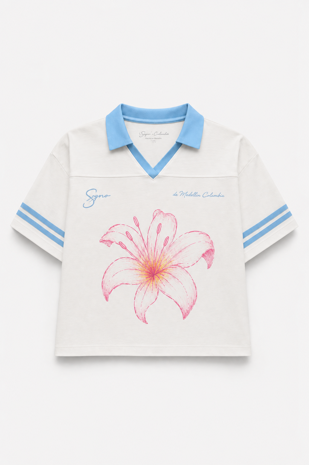 Camiseta Boxy Flor-Blanca