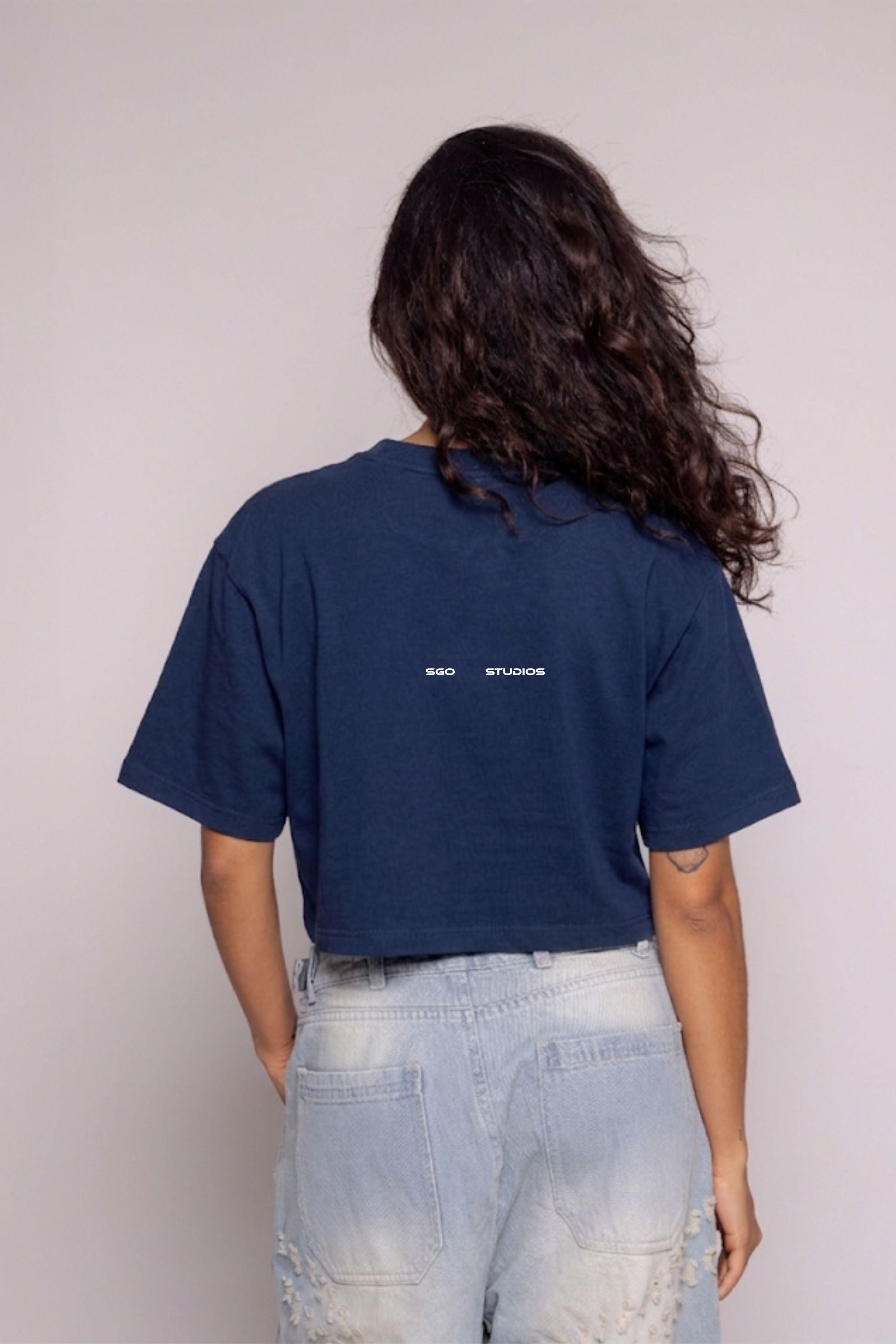 CropTop Basic Motion-Navy