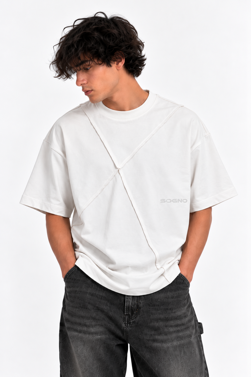 Camiseta Sogno Studio – White Cross Seam