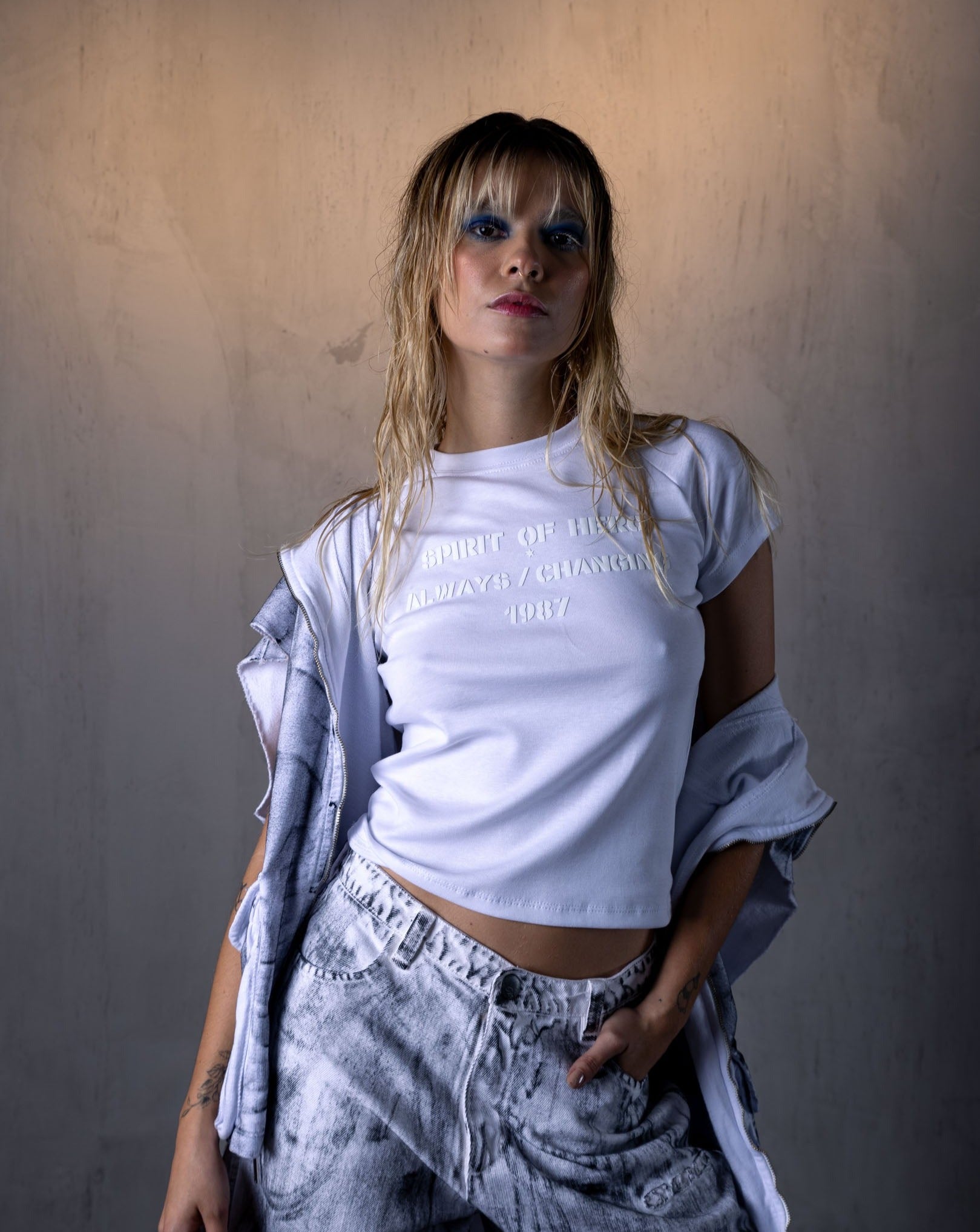 CropTop Lea Rangla-Blanca