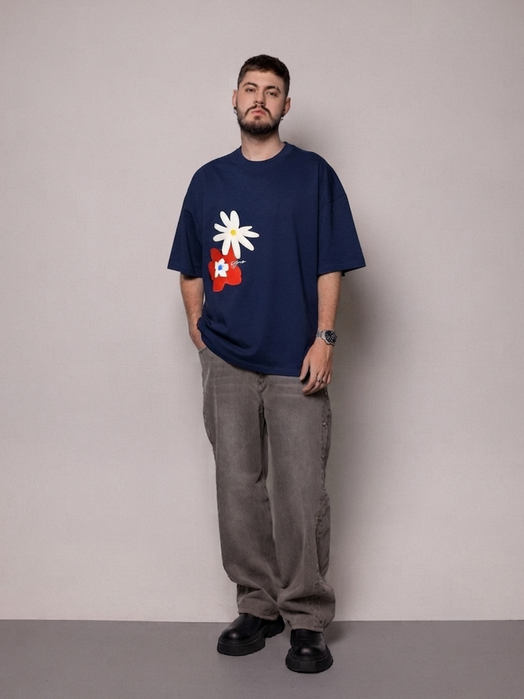 Oversized Flor-Azul