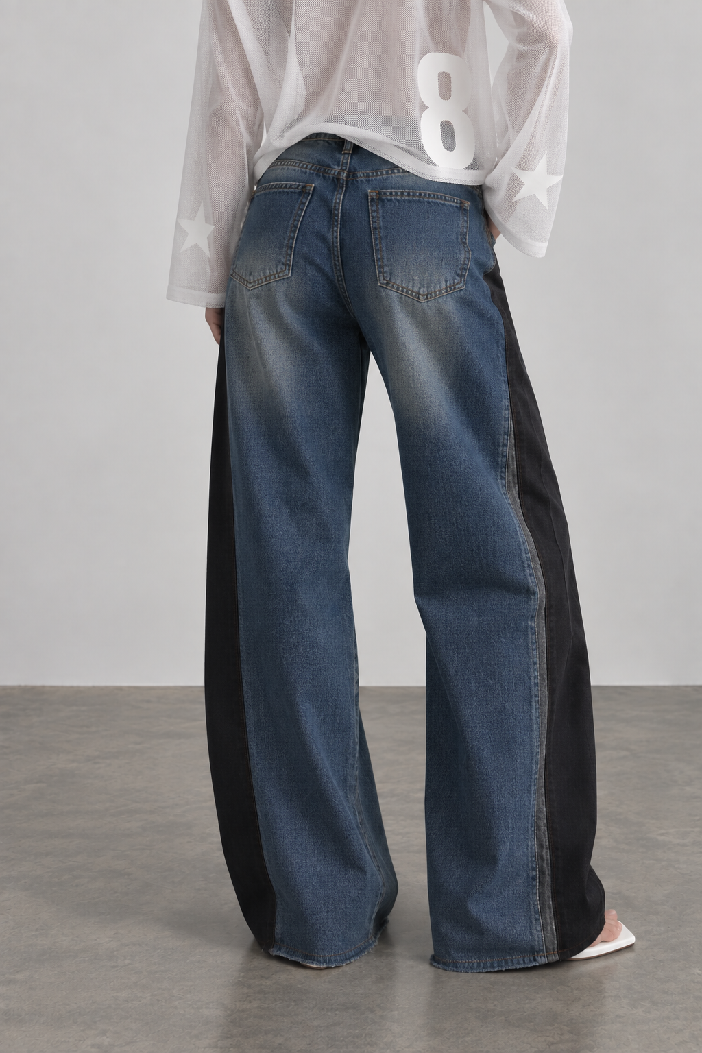 Jean Bicolor Wide Leg