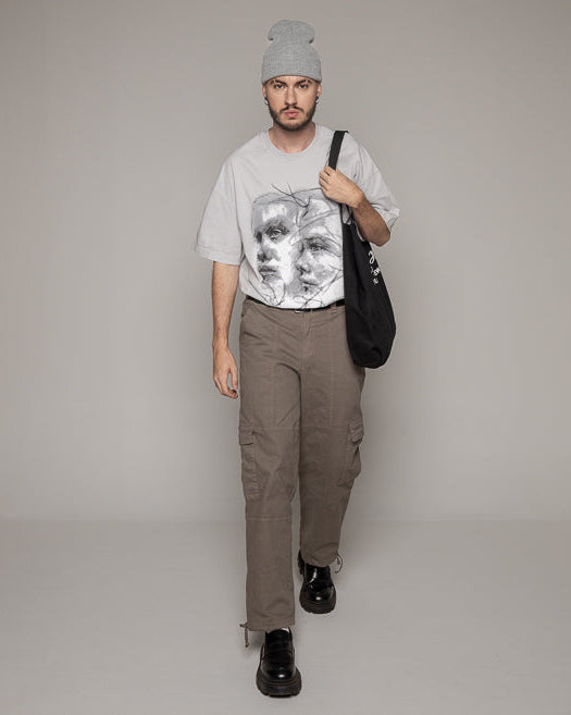 Oversized The Art Rostro-Gris/Claro