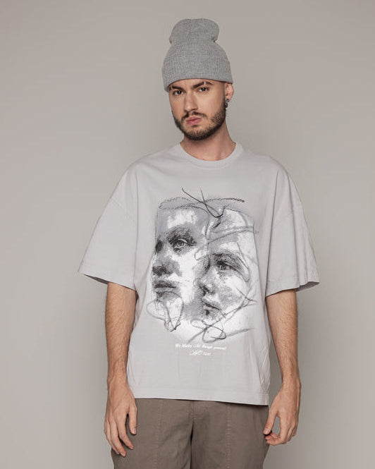 Oversized The Art Rostro-Gris/Claro
