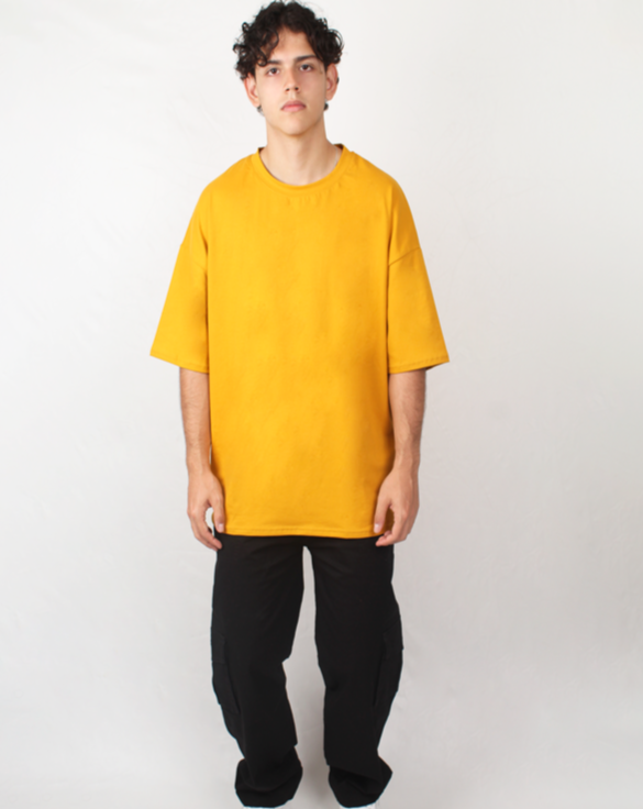 Camiseta Oversize Basic Mostaza