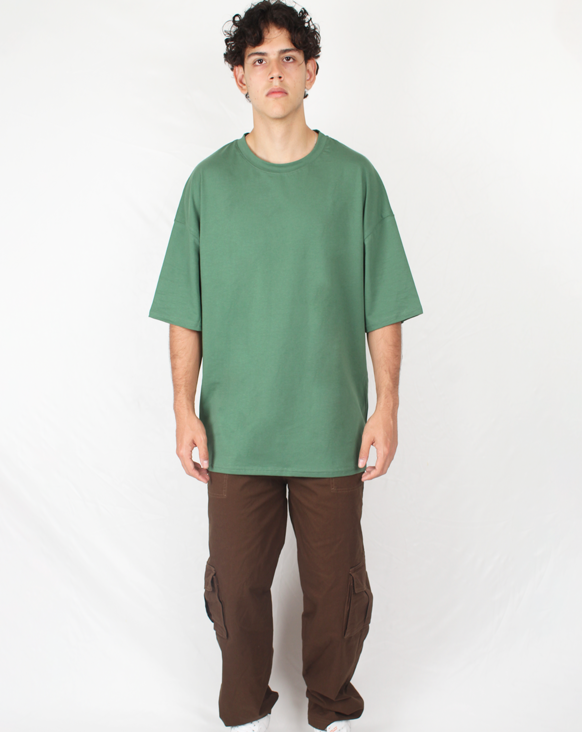 Olive Green Basic Oversize T-shirt